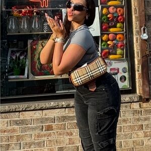 Burberry Beige and Black Crossbody Bag